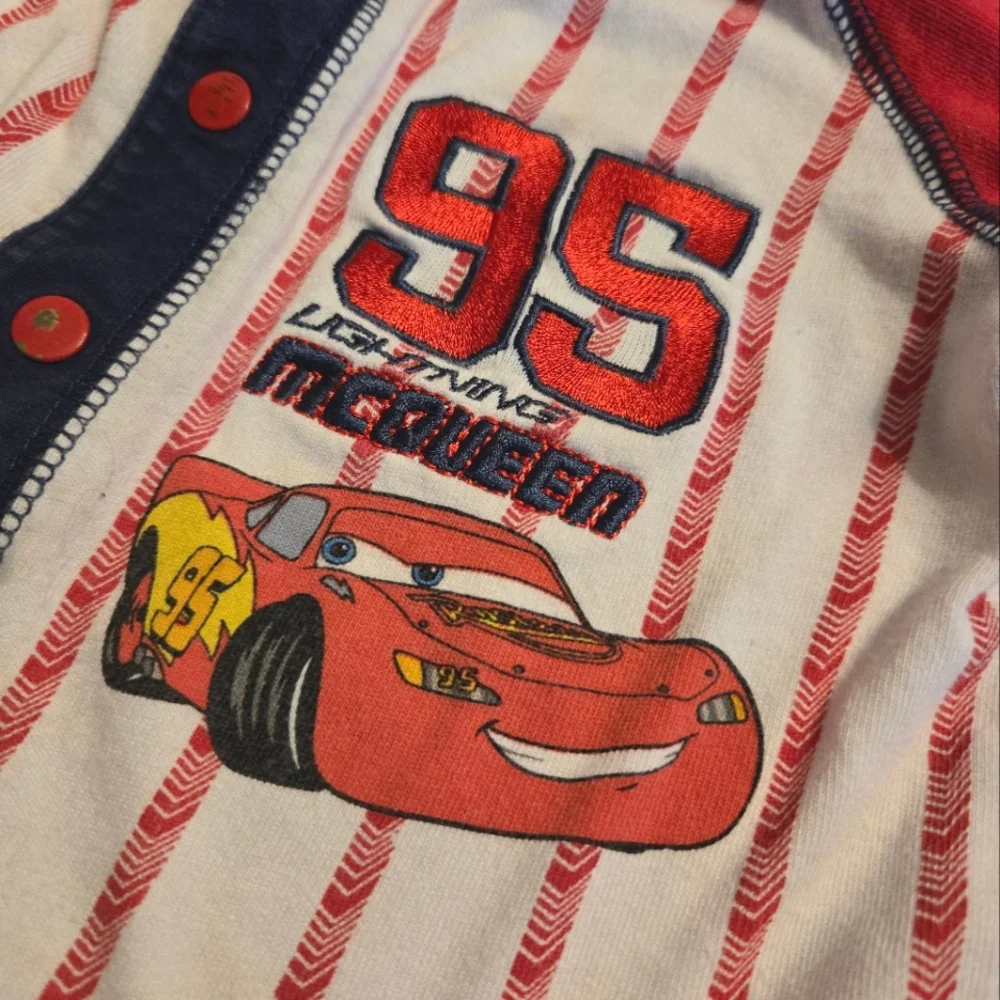 Vintage Y2K Disney Cars Lightning McQueen baseball jersey t-shirt
